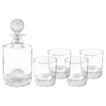 Decanter Golf Glass with Golf Rocks Glasses in Black Gift Box