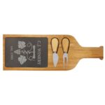 Wood Slate Serving Board with Two Tools